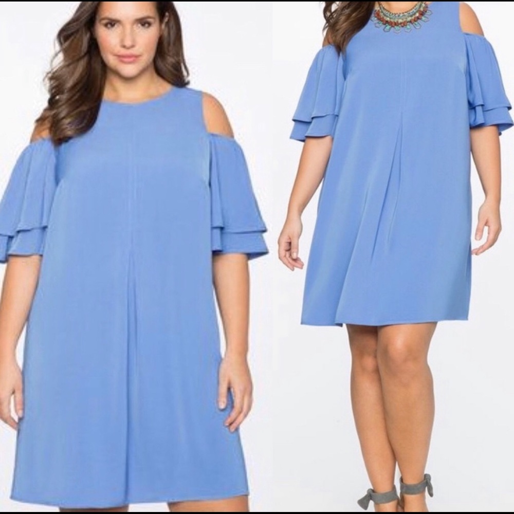 NWOT Eloquii | Periwinkle Blue Cold Shoulder Dress 18